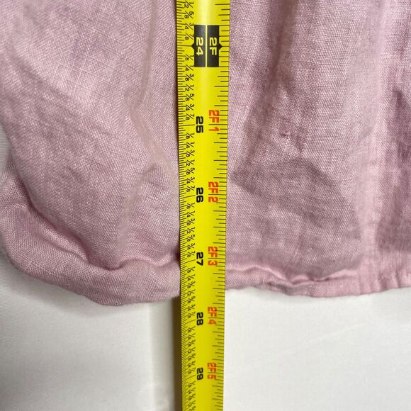 Sigred Olsen Linen Blouse Large Pink Tiered Boho Lagenlook Artsy Cottagecore - Picture 5 of 6